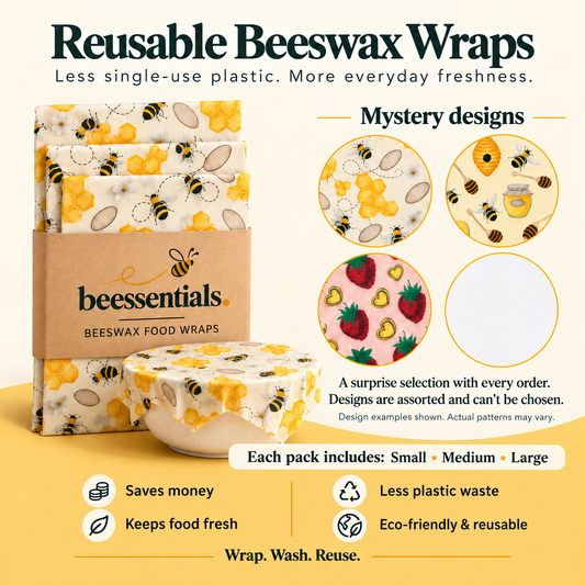 Beessentials Reusable Beeswax Food Wraps
